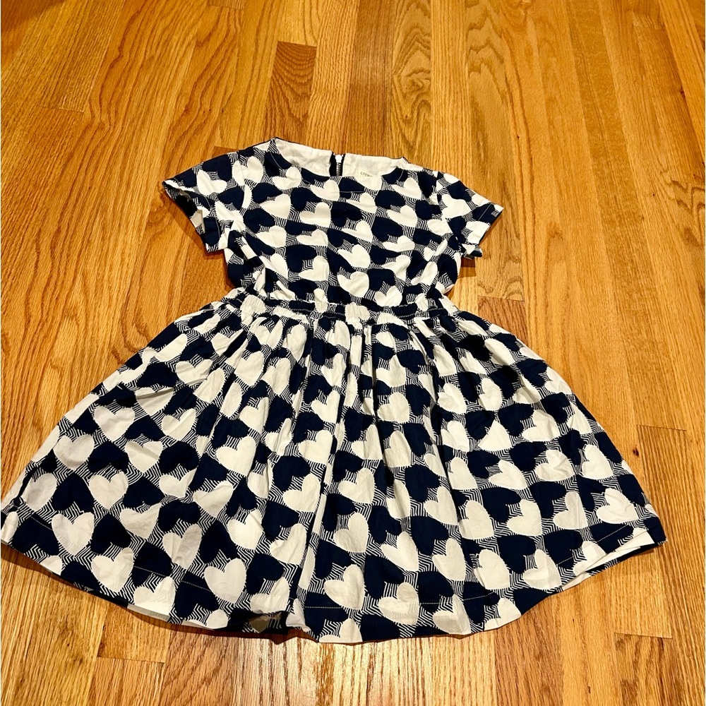 Crewcuts Navy and White Heart Dress